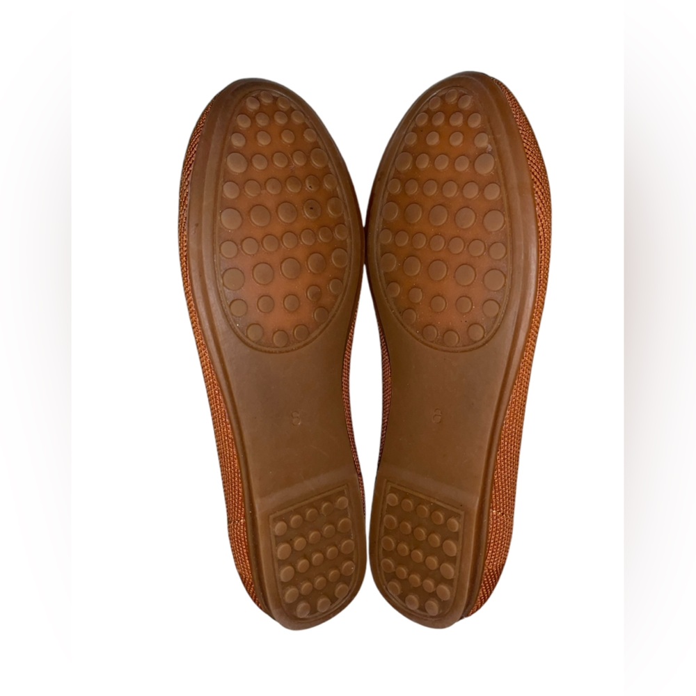 KBZone Women's Knit Pointed Toe slip-on Ballet Flats, Burnt Orange, Size 8 - Picture 4 of 5